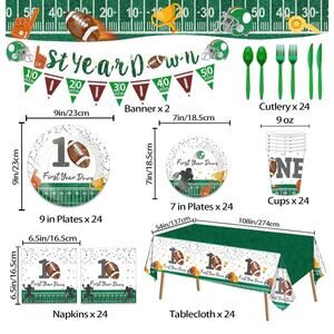 Football 1st Birthday Party Supplies First Year Down Decorations Set